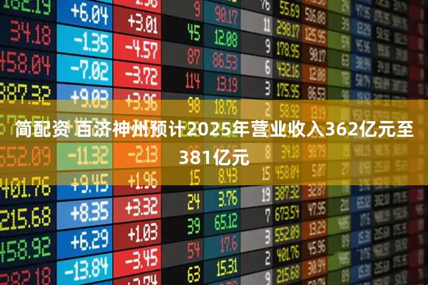 简配资 百济神州预计2025年营业收入362亿元至381亿元